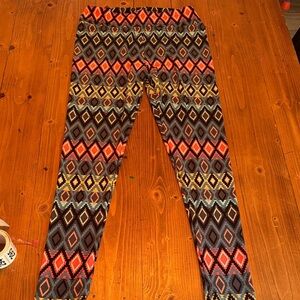 LuLaRoe Women's Leggings with Multicolor Diamond Pattern